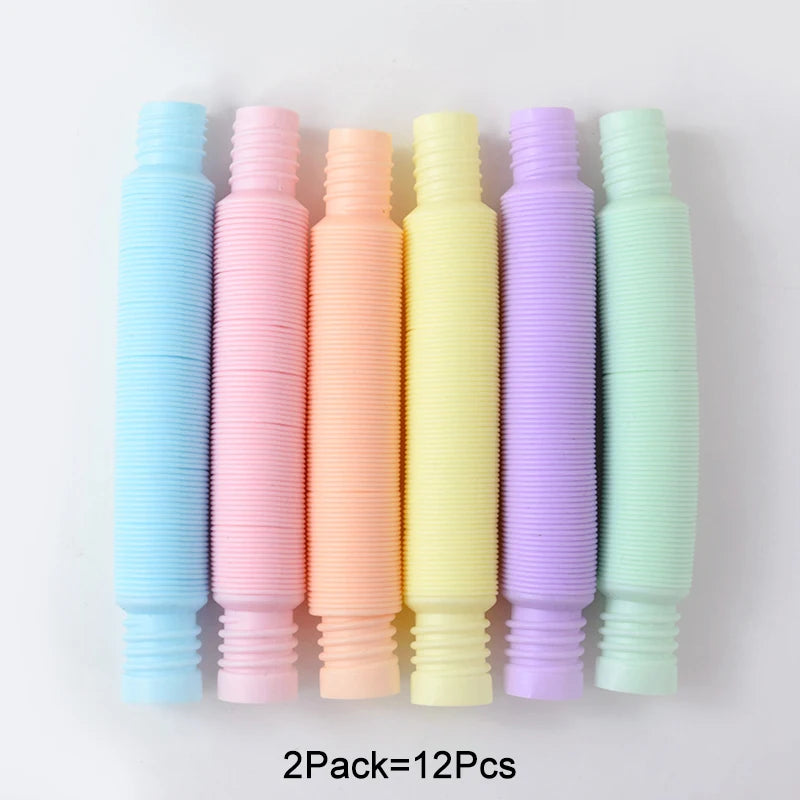 6-24Pcs Funny Pop Tubes Pipe Fidget Sensory Antistress Toys for Children Adults Birthday Party Favors Pinata Filler Goodie Bag