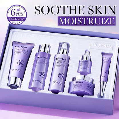 Energizing Collagen 6 Piece Skin Care Set Firming Skin Fade Fine Line Dark Circle Reduction Moisturize Brighten Korean Cosmetics