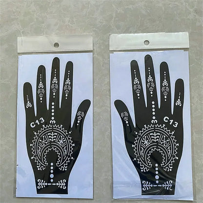 2025 New Professional Henna Stencil Temporary Hand Tattoo Body Art Sticker Template Wedding Tool Flower Tattoo Stencil
