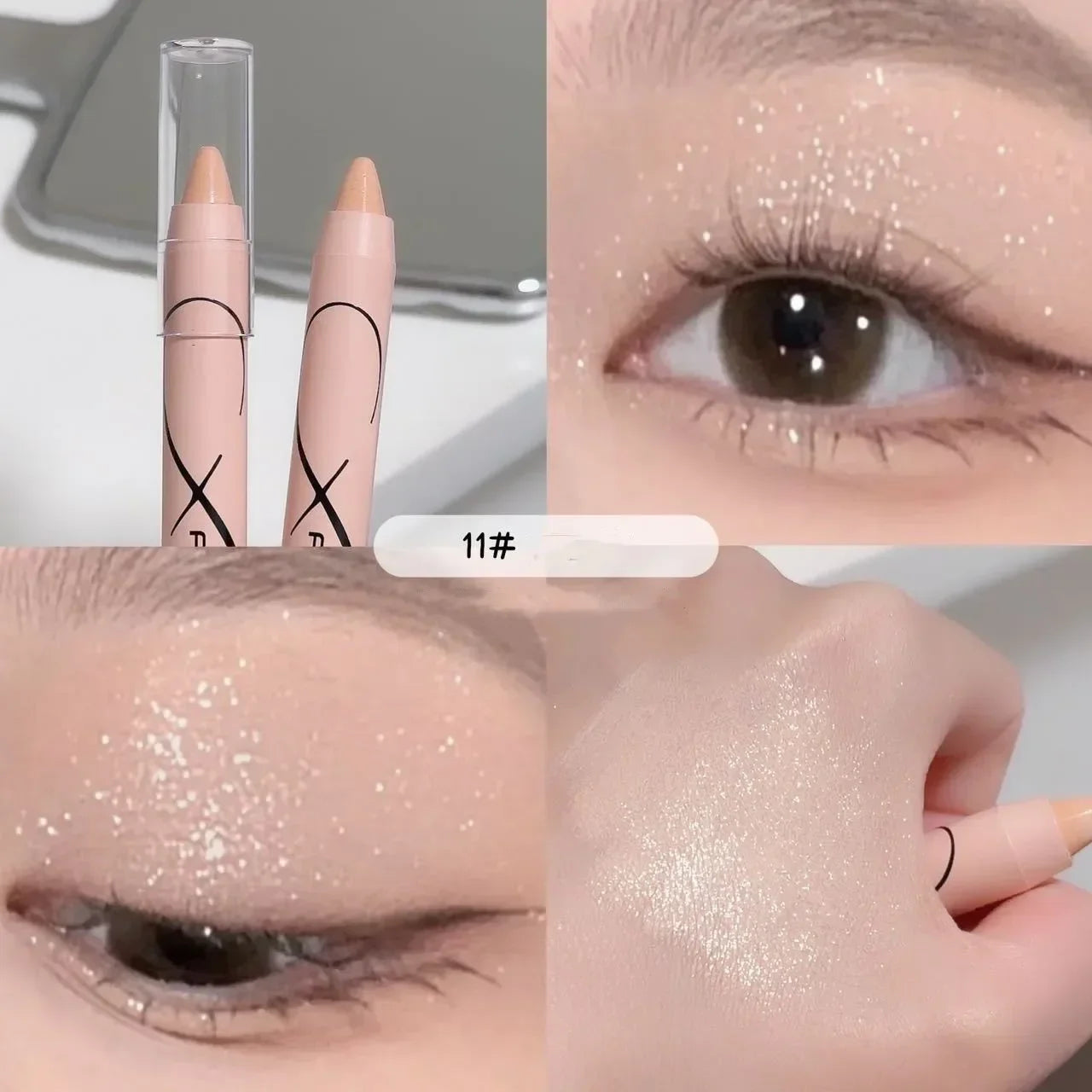 Pearl Gold Green Glitter Shimmer Contour Blush Pen Brighten Makeup Fairy High Gloss Pen Face Body Highlighter Stick Cosmetics