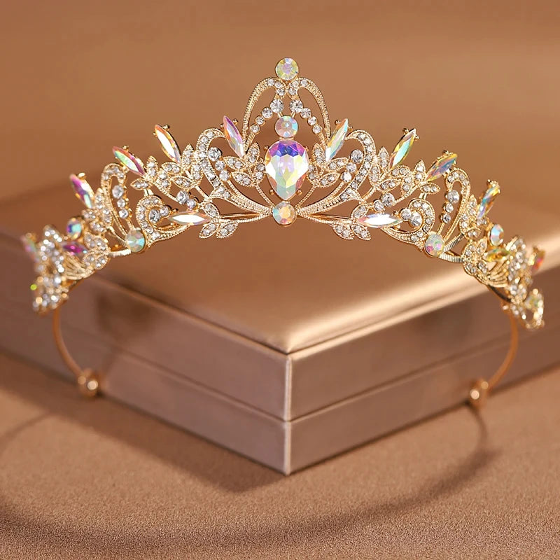 Exquisite Princess Crystal Tiara Crown Headband Children Girls Love Bride Prom Wedding Party Accessories Jewelry Gifts New