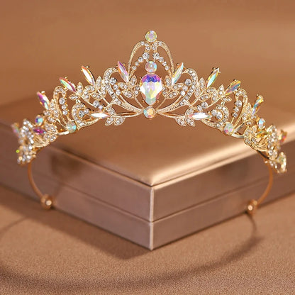 Exquisite Princess Crystal Tiara Crown Headband Children Girls Love Bride Prom Wedding Party Accessories Jewelry Gifts New