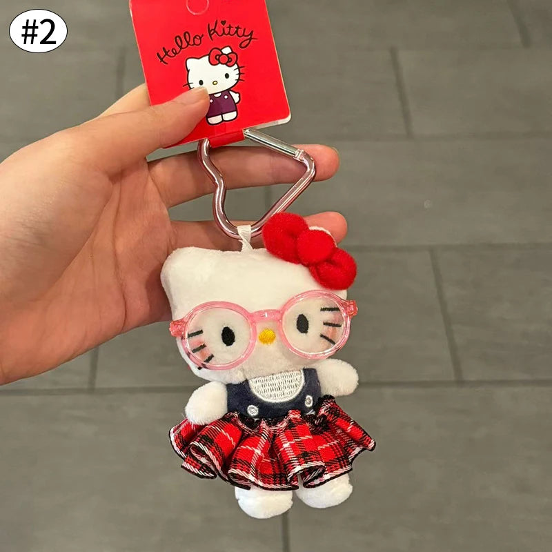 Sanrio Hello Kitty Keychain Cute Cartoon Bag Pendant Plush Doll Charms Car Key Ring Backpack Accessories Women Girl Gifts