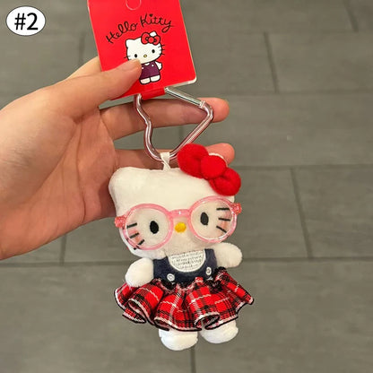 Sanrio Hello Kitty Keychain Cute Cartoon Bag Pendant Plush Doll Charms Car Key Ring Backpack Accessories Women Girl Gifts