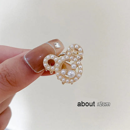 20 Styles Small Pearl Hair Claw Clip For Girls Bow Hairpin Flower Mickey Hairclip Women Mini Bangs Crab Clip barette Accessories