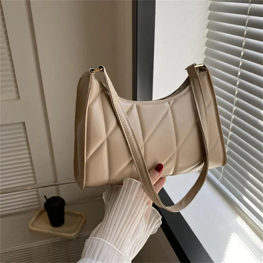 Fashion Women Chain Shoulder Underarm Bags Felt Pu Leather Simple Solid Color Casual Handbags Female Pouch Tote Crossbody Bag