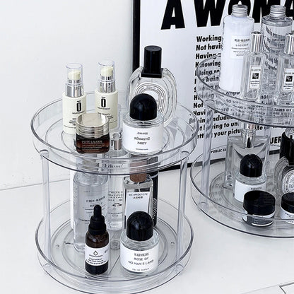 360° Rotatable Desktop Cosmetic Rack Bathroom Shelf Large-capacity Perfume Aromatherapy Skin Care Product Storage Rack Organizer