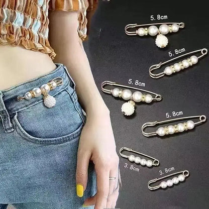 2/20pcs Clothing Brooch Pearl Waist Adjustment for Women Pearl Lapel Pin Sweater Dress Brooch Pins Badge Buckle DIY Accessories
