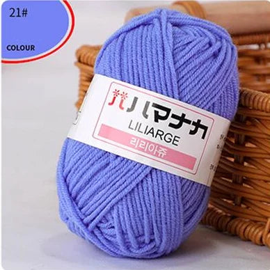 25G Milk Sweet Soft Baby Cotton Knitting Wool Thick Fiber Yarn Velvet Hand Threads for Knitting Wool Crochet Yarn for DIY Sweate