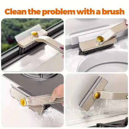 Multi-Purpose Tile Cleaning Brush, 360° Rotating Hard Bristle Scrubber for Bathroom & Kitchen Floors and Walls