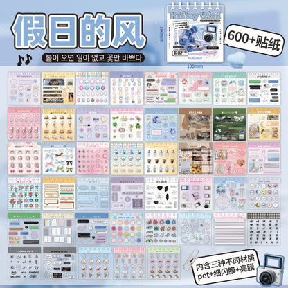 MINKYS Kawaii 45 sheets DIY Decorative Sticker Book Journal Material Kpop Stickers Kids Gift School Stationery