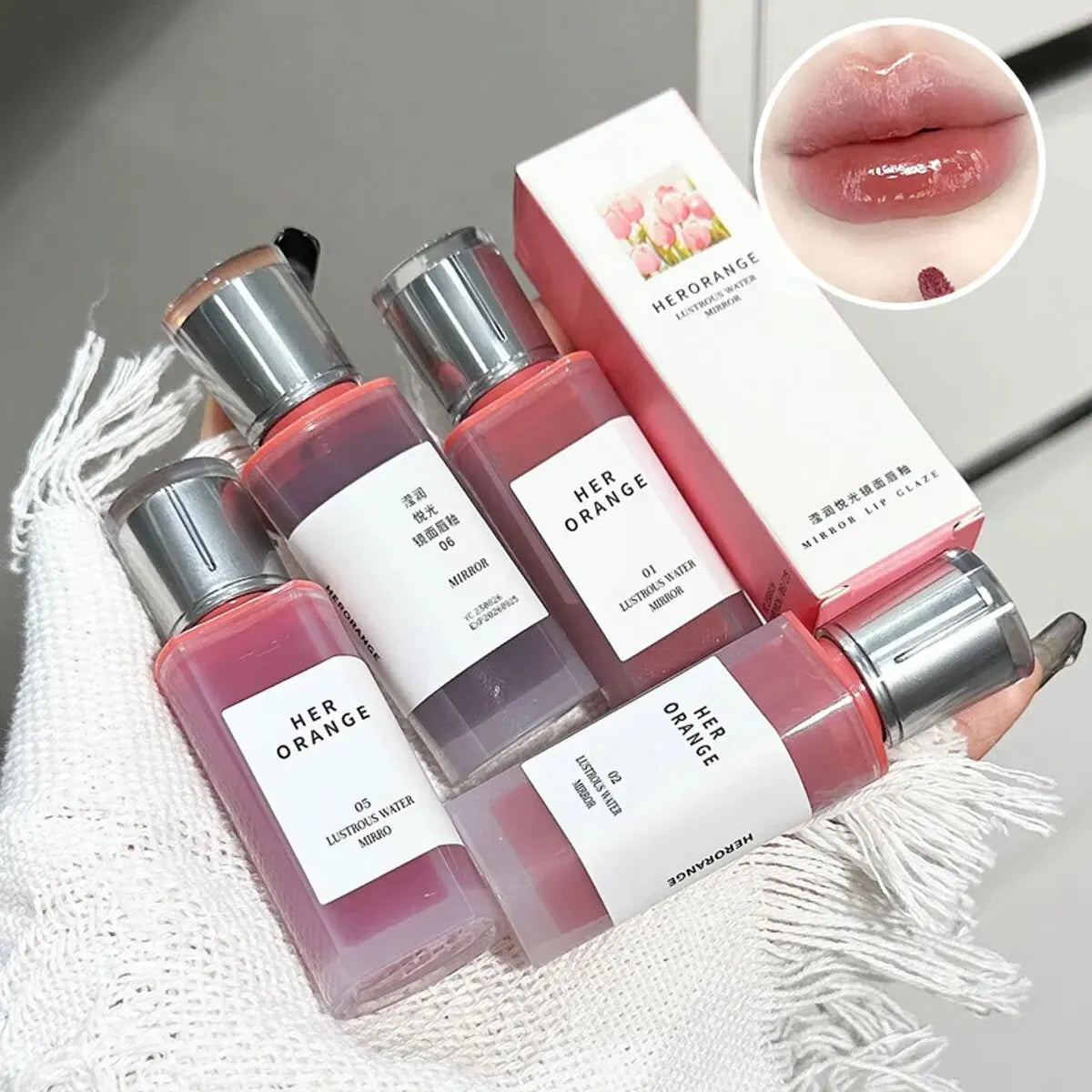 HERORANGEYingrun YueguangLip Gloss Non-stick Cup Lipstick Long-lasting Waterproof Lipstick Matte Lip Glaze Affordable Lipstick