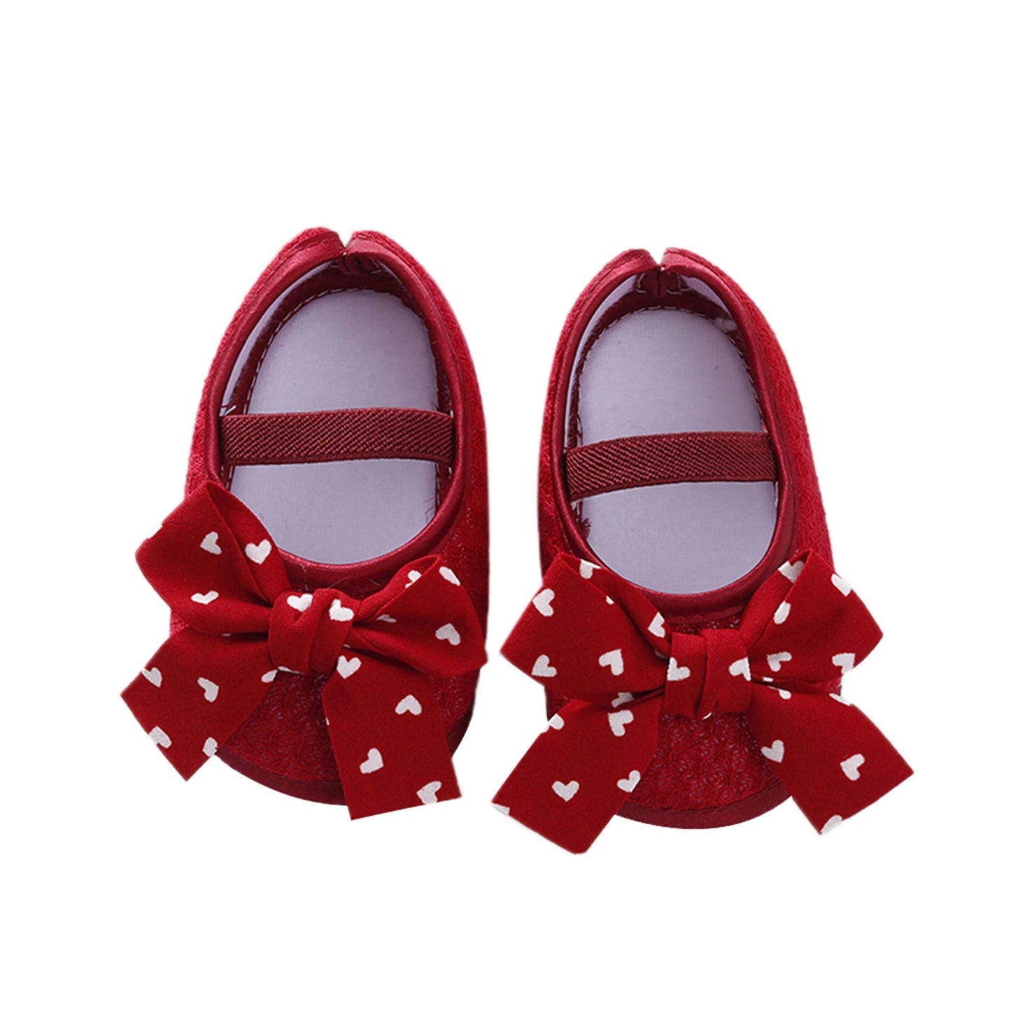 Newborn Toddler Baby Girls Flat Shoes, Soft Sole Bowknot Elastic Band Non-slip Indoor Outdoor Toddler Shoes