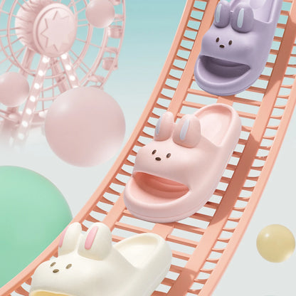 Cartoon Rabbit Children Slippers Heightened Thick Bottom Indoor Outdoor Slippers Comfortable Soft Children Home Slippers