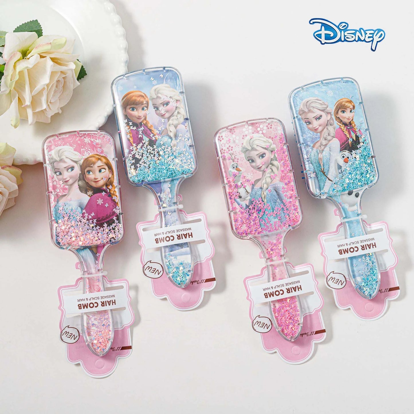 Disney Frozen Elsa Minnie Mickey Mouse Air Cushion Massage Combs Children Comb Hair Brush Hairdressing Tool Girls Christmas Gift