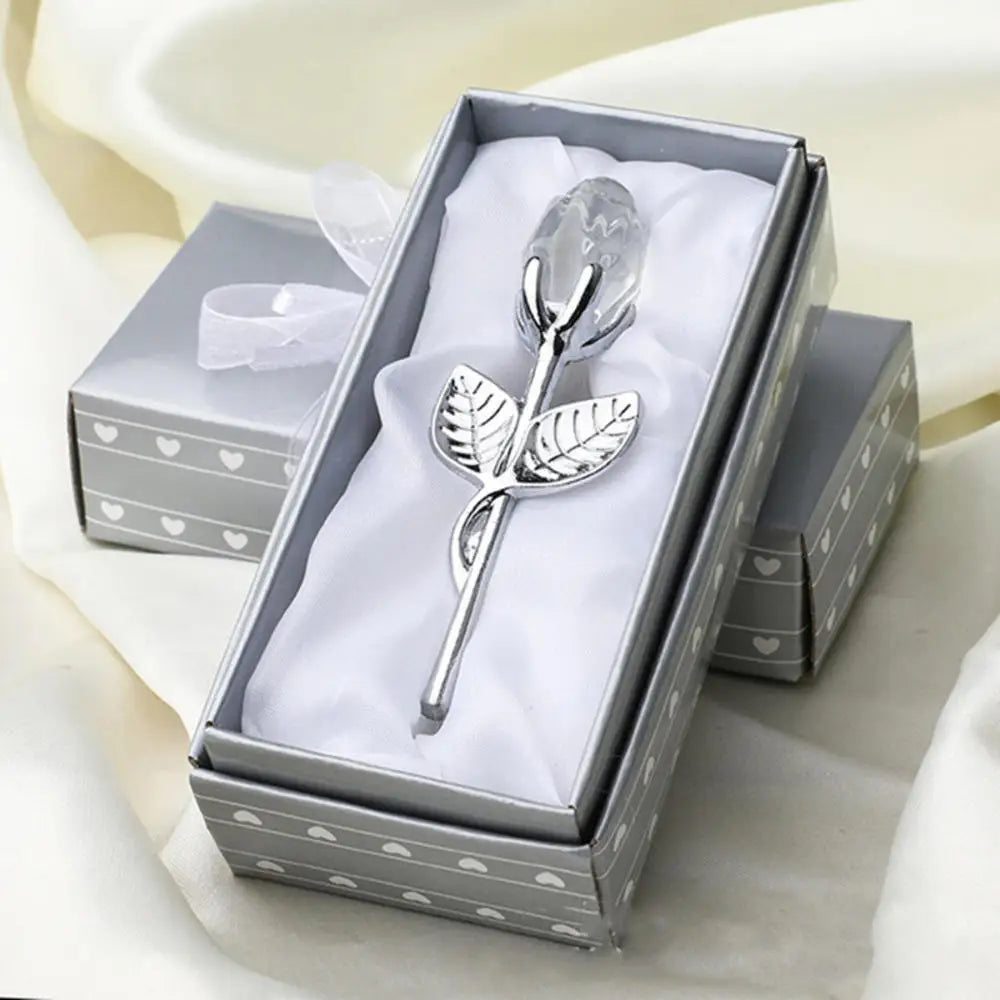 Valentines Day Gift Handcrafted Wedding Gifts Valentines Day Rose Transparent Crystal Glass Rose For Valentine's Day Girlfriend