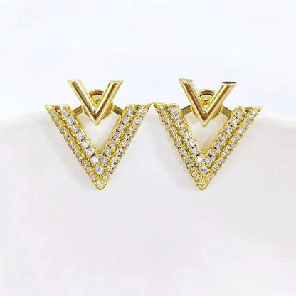 Luxury Full Zircon Love Hoop Earrings For Women Exquisite Shiny Crystal Heart Shaped Temperament Earrings Wedding Jewelry