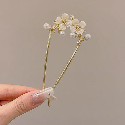 Metal U-Shaped Hair Sticks Combs Pearl Tassel Hair Fork Hair Clip Hairpins Women Girl Hair Accessories Ornament Styling Tool