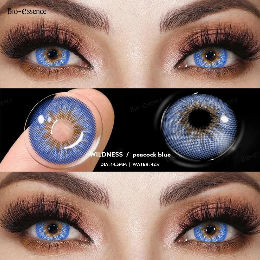 Bio-essense Contact Lenses for Eyes Natural Beauty Pupils  Eyes Lenses Korean Brown Contacts 2PCS 1Year Fashion Green Pupilentes
