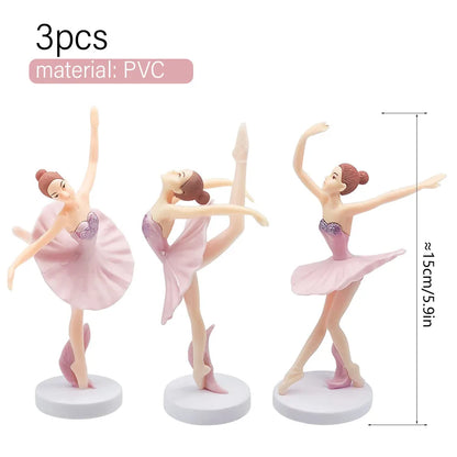 Dancing Girl Cake Decorations Ballerina Figurine Cake Topper For Girl Ballet Theme Birthday Party Decors Cake Ornament