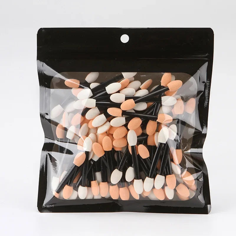 10/100Pcs Small Portable Eyeshadow Applicators In Bulk Double Sponge Eye Shadow Brush Makeup Tools Double-headed Eyeshadow Brush