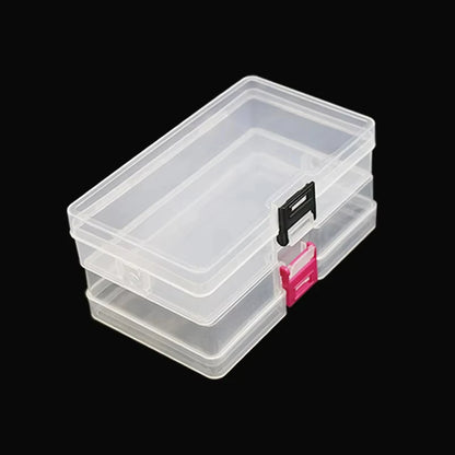 Clear Plastic Jewelry Storage Box Organizer - Empty Rectangle Container for Earrings Beads Rings - 14.6x8.5x3.5cm Portable Case