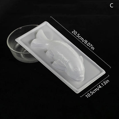 Mold for Baking 3D Koi Fish Shape Plastic Cake Chocolate Jelly Mould DIY Soap Handmade Sugarcraft Mold Baking Molds форма рыба