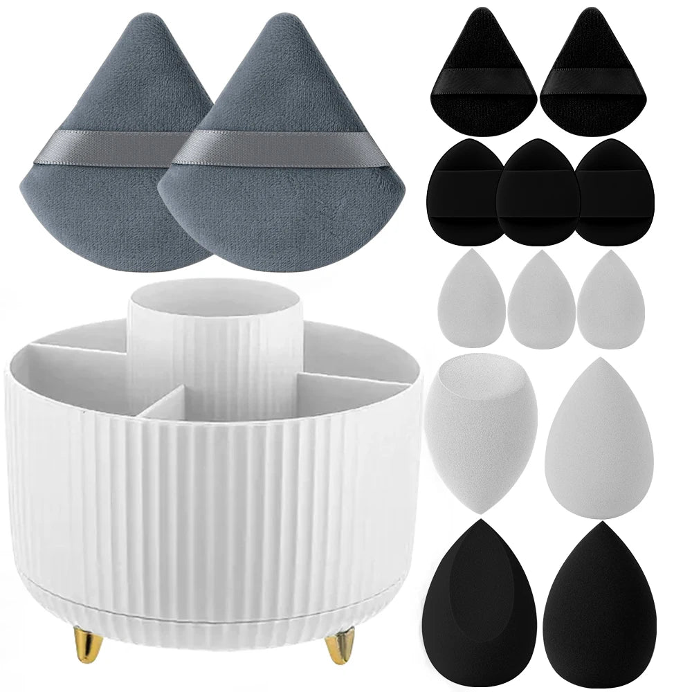 Makeup Brush Holder Organizer 360° Rotating Makeup Brush Desktop Organizer 5 Slot Make up Brushes Cup for Supply Bathroom Vanity