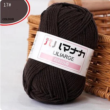 25G Milk Sweet Soft Baby Cotton Knitting Wool Thick Fiber Yarn Velvet Hand Threads for Knitting Wool Crochet Yarn for DIY Sweate