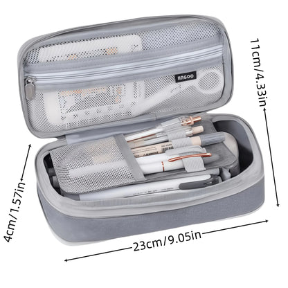 Multi-functional double-layer canvas pencil case, large-capacity portable waterproof stationery box, perfect school supplies