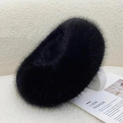 Winter Imitation Fur Thickened Fluffy Headband Faux Fox Fur Thermal Hair Bands Outdoor Windproof Ear Warmer Head Cover Headwear