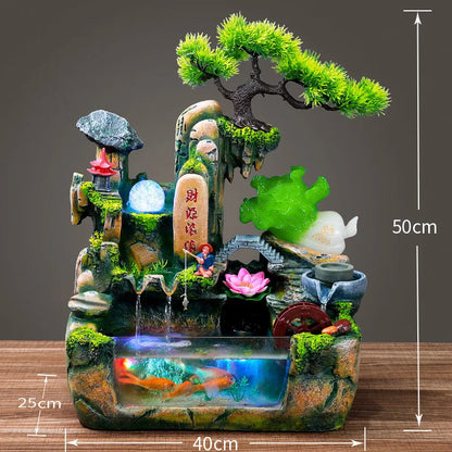Mini Aquarium For Desktop Small Fish Tank With Waterfall Pump Home Office Decoration