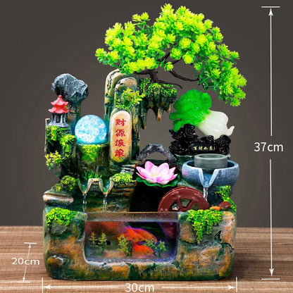 Mini Aquarium For Desktop Small Fish Tank With Waterfall Pump Home Office Decoration
