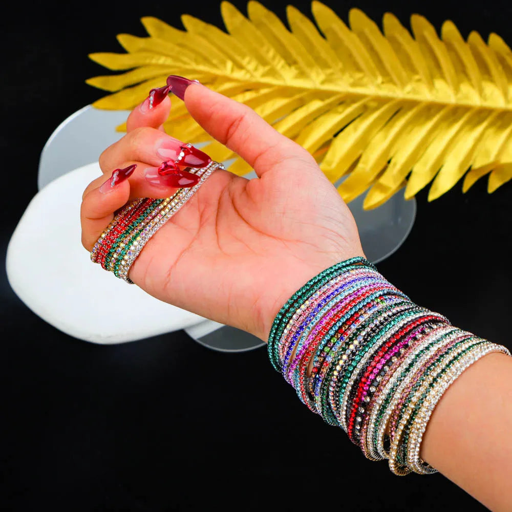 10/20/30/50Pcs/Lot Fashion Shiny Adjustable Bracelet, Stackable Elastic Women's Jewelry Bracelet Randomly Shipped