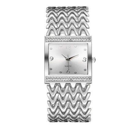 Luxury Golds Ladies Bracelet Watch Hot Fashion Simple Square Diamond Female Quartz Watches Stainless Steel Women Clock Dress