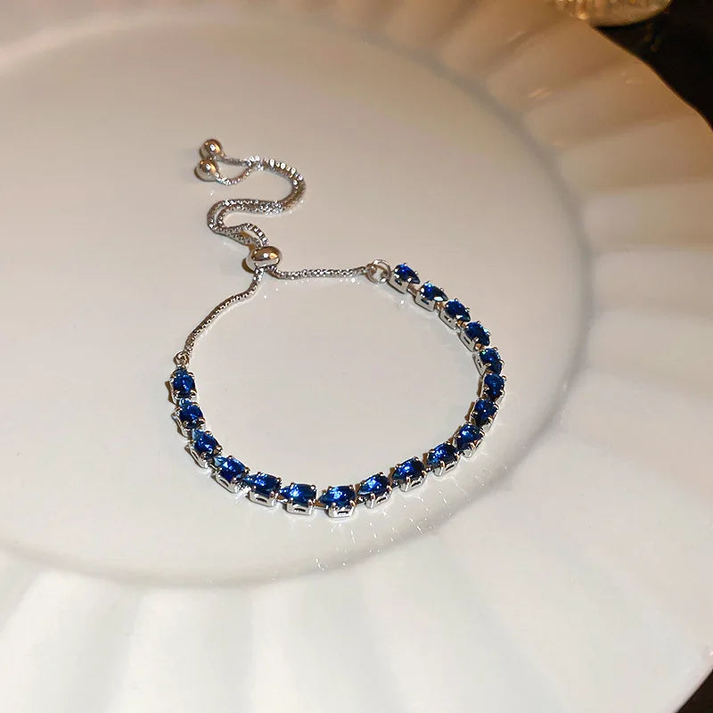 Rhinestone Round Clasp Bracelet for Women Personality Colorful Bracelets Temperament Light Luxury Posh Accessories Wholesale