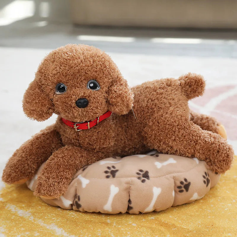 Kawaii Soft Realistic Teddy Dog Plush Toy Funny Simulation Stuffed Little Puppy Dolls Lovely Birthday Gift for Baby Kids Girls