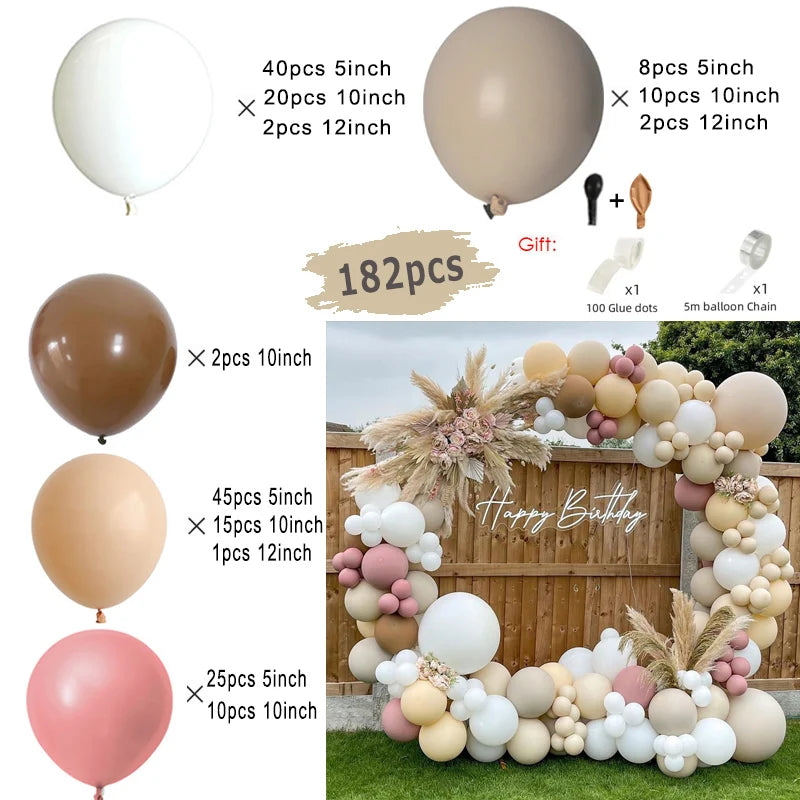 Beige Cream White Boho Balloon Garland Arch Kit Sand White Engagement Wedding Birthday Party Baby Shower Decoration Balloons