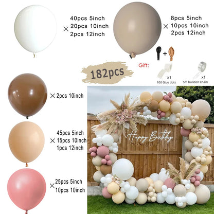 Beige Cream White Boho Balloon Garland Arch Kit Sand White Engagement Wedding Birthday Party Baby Shower Decoration Balloons
