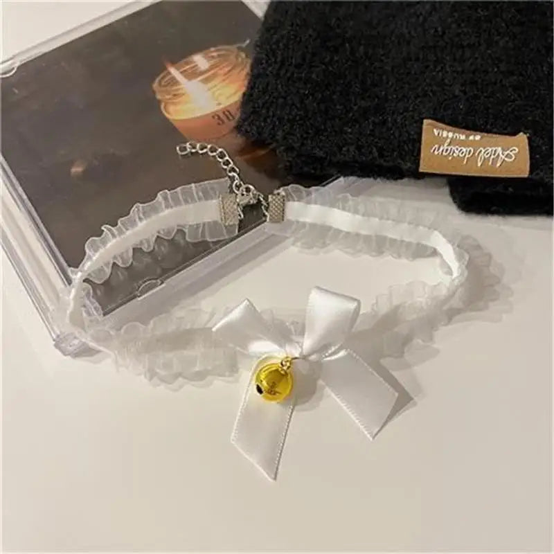 Sexy Cat Ear Bow Headband Necklace Plush Bell Hairband Girl Hairhoop Headwear Costume Accessory for Cosplay Masquerade