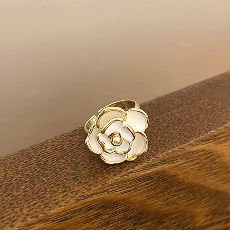 Hot Sale Fashion Jewelry Rings  Black Rose Flower Opening Rings Index Finger Adjustable Rings For Woman Girls Gift