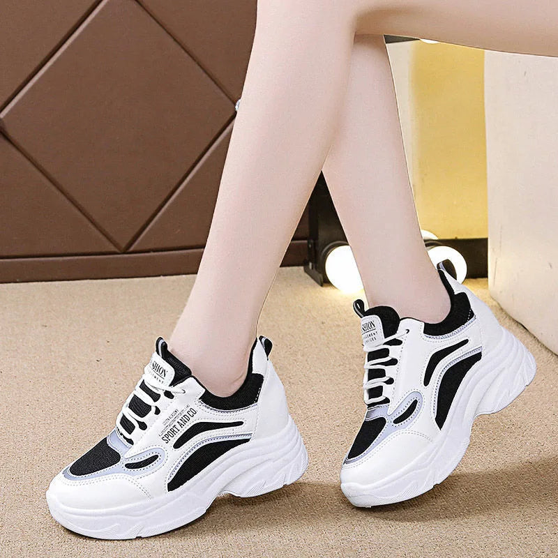 Dad Shoes Women 2026 Spring and Autumn Thick soled Height Increasing Versatile Interior Height Increasing Casual Sports Shoes