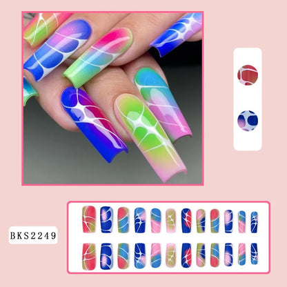 Wholesale Price Press On Nails Ballerina Medium Coffin False Nails French Tip Nails Manicure Stick On Nails Acrylic Fake Nails