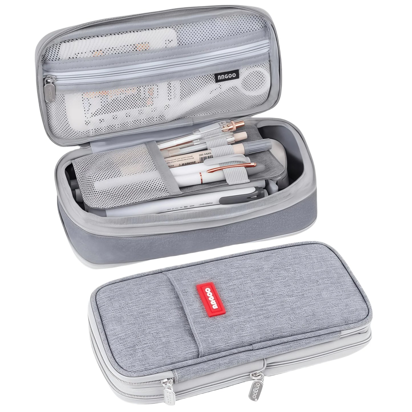 Multi-functional double-layer canvas pencil case, large-capacity portable waterproof stationery box, perfect school supplies