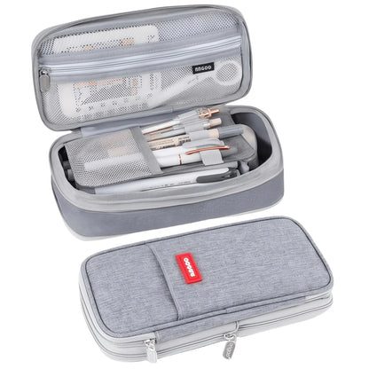 Multi-functional double-layer canvas pencil case, large-capacity portable waterproof stationery box, perfect school supplies