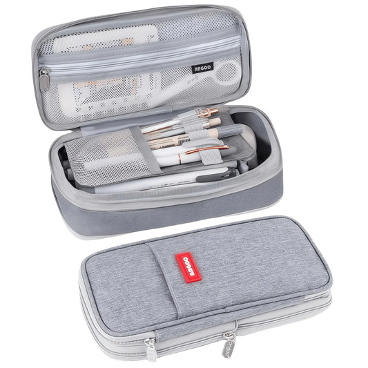 Multi-functional double-layer canvas pencil case, large-capacity portable waterproof stationery box, perfect school supplies