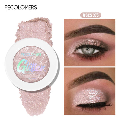 1PC Long-lasting, Mashed Potato Texture Eye Shadow, Glittery Finish, Fine Powder, Perfect for Creating Charming Eye Makeup