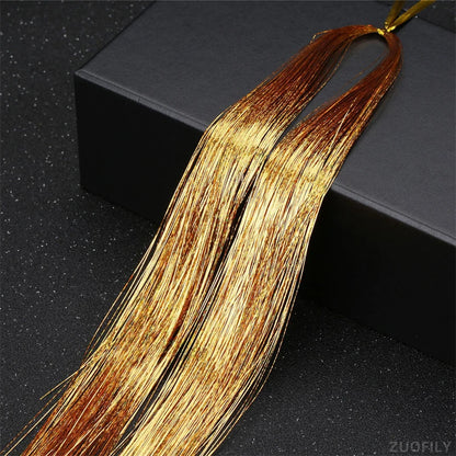 Sparkle Shiny Hair Tinsel Rainbow Strands Dazzles Women Hippie for Braiding Headdress False Hair Extensions Decor Glitter Strips