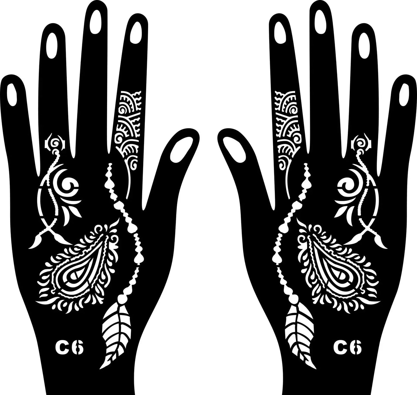 2025 New Professional Henna Stencil Temporary Hand Tattoo Body Art Sticker Template Wedding Tool Flower Tattoo Stencil