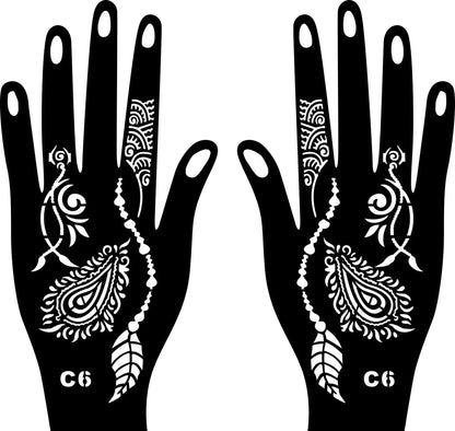 2025 New Professional Henna Stencil Temporary Hand Tattoo Body Art Sticker Template Wedding Tool Flower Tattoo Stencil